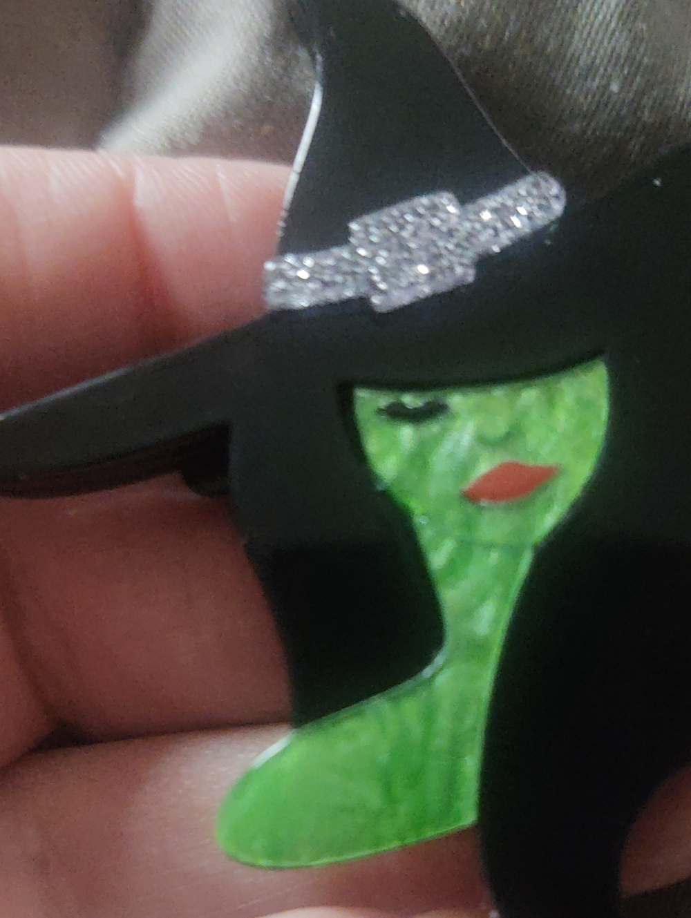 Acrylic Witch Brooch - Picture 4 of 4